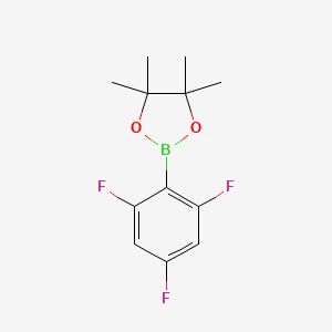 molecular formula C12H14BF3O2 B1395771 4,4,5,5-Tetramethyl-2-(2,4,6-trifluorophenyl)-1,3,2-dioxaborolane CAS No. 325143-04-2