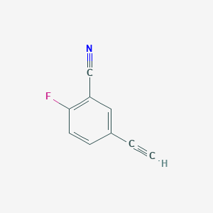 molecular formula C9H4FN B1395773 5-乙炔基-2-氟苯甲腈 CAS No. 1093306-86-5