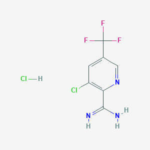molecular formula C7H6Cl2F3N3 B1395777 3-Chloro-5-(trifluoromethyl)picolinimidamide hydrochloride CAS No. 1179362-45-8