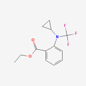 molecular formula C13H14F3NO2 B13957777 Ethyl 2-(cyclopropyl(trifluoromethyl)amino)benzoate 