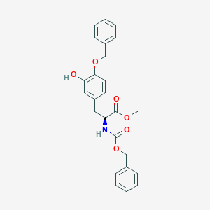molecular formula C25H25NO6 B139578 (S)-2-Benzyloxycarbonylamino-3-(4-benzyloxy-3-hydroxy-phenyl)-propionic acid methyl ester CAS No. 105229-41-2