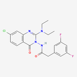 molecular formula C20H19ClF2N4O2 B13957801 N-(7-chloro-2-diethylamino-4-oxo-4H-quinazolin-3-yl)-2-(3,5-difluorophenyl)acetamide 