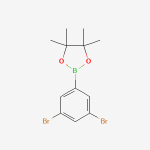 molecular formula C12H15BBr2O2 B1395789 2-(3,5-Dibromophenyl)-4,4,5,5-tetramethyl-1,3,2-dioxaborolane CAS No. 408492-26-2