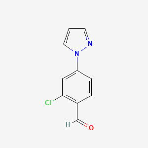 molecular formula C10H7ClN2O B1395790 2-氯-4-(1H-吡唑-1-基)苯甲醛 CAS No. 1186663-54-6