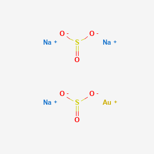 molecular formula AuNa3O6S2 B139580 Sulfurous acid, gold(1+) sodium salt (2:1:3) CAS No. 130206-49-4