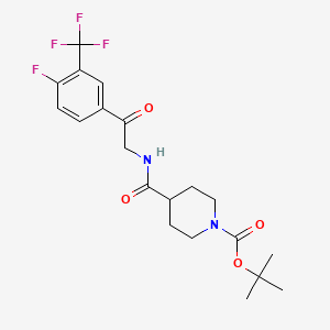 molecular formula C20H24F4N2O4 B1395801 1-Boc-4-(2-(4-Fluoro-3-(trifluoromethyl)phenyl)-2-oxoethylcarbamoyl)piperidine CAS No. 1082949-99-2