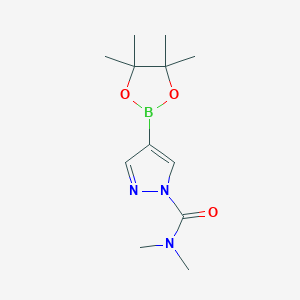 molecular formula C12H20BN3O3 B1395805 N,N-Dimethyl-4-(4,4,5,5-tetramethyl-1,3,2-dioxaborolan-2-YL)-1H-pyrazole-1-carboxamide CAS No. 942070-94-2