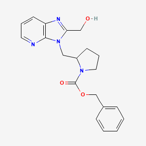 molecular formula C20H22N4O3 B13958058 benzyl 2-((2-(hydroxymethyl)-3H-imidazo[4,5-b]pyridin-3-yl)methyl)pyrrolidine-1-carboxylate 