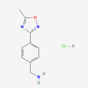 molecular formula C10H12ClN3O B1395806 [4-(5-Methyl-1,2,4-oxadiazol-3-yl)benzyl]amine hydrochloride CAS No. 932742-87-5