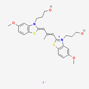 molecular formula C26H31IN2O4S2 B13958067 Benzothiazolium, 3-(3-hydroxypropyl)-2-(3-(3-(3-hydroxypropyl)-5-methoxy-2(3H)-benzothiazolylidene)-2-methyl-1-propenyl)-5-methoxy-, iodide CAS No. 63123-36-4