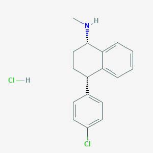 molecular formula C₁₇H₁₉Cl₂N B139581 (1S,4S)-4-(4-chlorophenyl)-N-methyl-1,2,3,4-tetrahydronaphthalen-1-amine;hydrochloride CAS No. 79646-00-7
