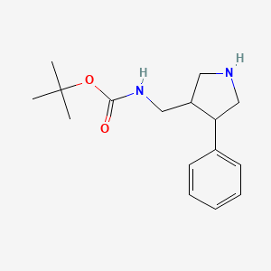 molecular formula C16H24N2O2 B1395810 tert-butyl N-[(4-phenylpyrrolidin-3-yl)methyl]carbamate CAS No. 1824207-99-9