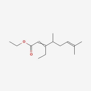 molecular formula C14H24O2 B13958213 Ethyl 3-ethyl-4,7-dimethyl-2,6-octadienoate CAS No. 58535-01-6