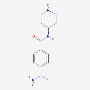 molecular formula C14H21N3O B13958294 4-(1-Aminoethyl)-N-(4-piperidinyl)benzamide CAS No. 792184-33-9