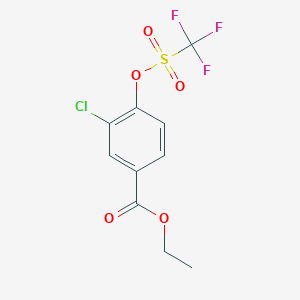 molecular formula C10H8ClF3O5S B13958297 Ethyl 3-chloro-4-(trifluoromethylsulfonyloxy)benzoate 