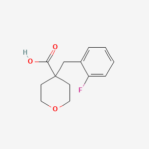 molecular formula C13H15FO3 B1395831 4-(2-Fluorobenzyl)tetrahydro-2H-pyran-4-carboxylic acid CAS No. 1272802-31-9