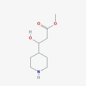 molecular formula C9H17NO3 B13958335 Methyl 3-hydroxy-3-(piperidin-4-yl)propanoate 