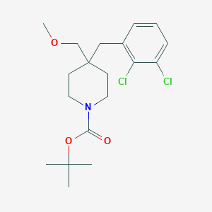 molecular formula C19H27Cl2NO3 B13958439 Tert-butyl 4-(2,3-dichlorobenzyl)-4-(methoxymethyl)piperidine-1-carboxylate 