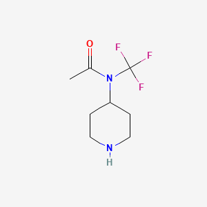 molecular formula C8H13F3N2O B13958450 N-(piperidin-4-yl)-N-(trifluoromethyl)acetamide 