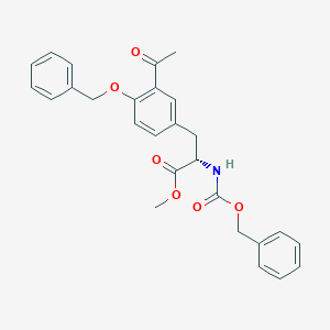 molecular formula C27H27NO6 B139586 3-Acetyl-N-benzyloxycarbonyl-4-O-benzyl-L-tyrosine Methyl Ester CAS No. 105205-69-4