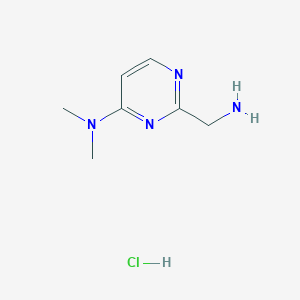 molecular formula C7H13ClN4 B1395860 2-(Aminomethyl)-N,N-dimethylpyrimidin-4-amine hydrochloride CAS No. 1196146-21-0