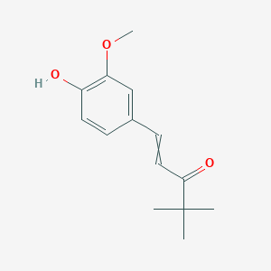 molecular formula C14H18O3 B13958663 1-(4-Hydroxy-3-methoxyphenyl)-4,4-dimethylpent-1-en-3-one 