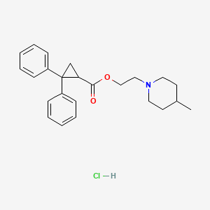 molecular formula C24H30ClNO2 B13958698 Cyclopropanecarboxylic acid, 2,2-diphenyl-, 2-(4-methyl-1-piperidinyl)ethyl ester, hydrochloride CAS No. 37124-13-3