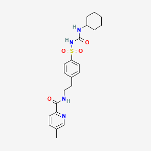 molecular formula C22H28N4O4S B13958767 N-(4-(N-(cyclohexylcarbamoyl)sulfamoyl)phenethyl)-5-methylpicolinamide 