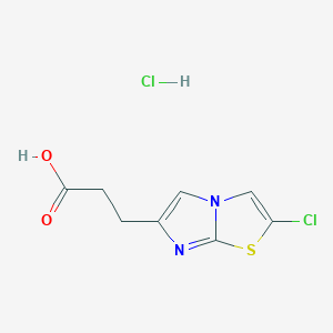 molecular formula C8H8Cl2N2O2S B1395890 3-(2-Chloroimidazo[2,1-b][1,3]thiazol-6-yl)-propanoic acid hydrochloride CAS No. 1332531-49-3
