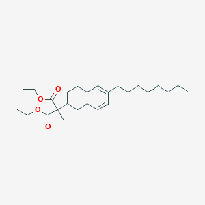 molecular formula C26H40O4 B13958941 Diethyl 2-methyl-2-(6-octyl-1,2,3,4-tetrahydronaphthalen-2-yl)malonate 