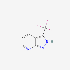 molecular formula C7H4F3N3 B1395895 3-(trifluoromethyl)-1H-pyrazolo[3,4-b]pyridine CAS No. 956010-87-0