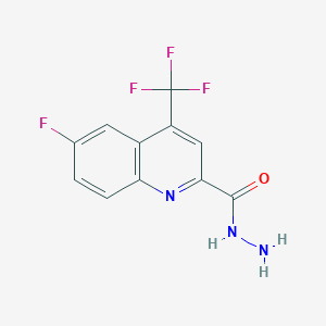 molecular formula C11H7F4N3O B1395900 6-Fluoro-4-(trifluoromethyl)quinoline-2-carbohydrazide CAS No. 1116339-62-8