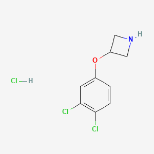 molecular formula C9H10Cl3NO B1395907 3-(3,4-二氯苯氧基)氮杂环丁烷盐酸盐 CAS No. 606129-60-6