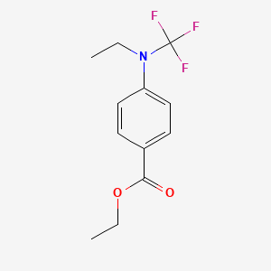 molecular formula C12H14F3NO2 B13959077 Ethyl 4-(ethyl(trifluoromethyl)amino)benzoate 