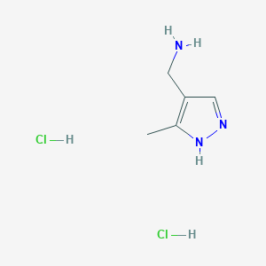 molecular formula C5H11Cl2N3 B1395913 (3-Methyl-1H-pyrazol-4-yl)methanamine dihydrochloride CAS No. 1216924-62-7