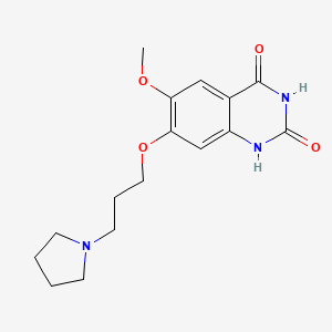 molecular formula C16H21N3O4 B1395916 6-甲氧基-7-(3-(吡咯烷-1-基)丙氧基)喹唑啉-2,4-二酮 CAS No. 1320288-29-6