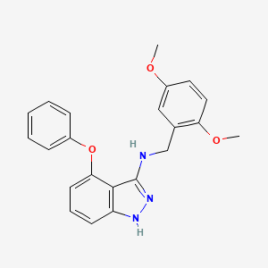 molecular formula C22H21N3O3 B13959167 N-[(2,5-dimethoxyphenyl)methyl]-4-phenoxy-1H-indazol-3-amine CAS No. 816454-27-0