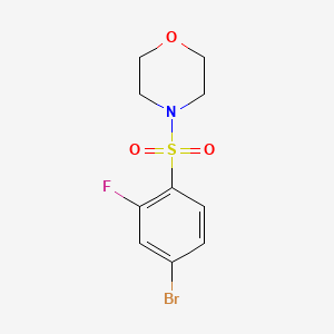 molecular formula C10H11BrFNO3S B1395917 4-((4-Bromo-2-fluorophenyl)sulfonyl)morpholine CAS No. 1000068-42-7