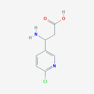 molecular formula C8H9ClN2O2 B1395918 3-氨基-3-(6-氯吡啶-3-基)-丙酸 CAS No. 297773-48-9