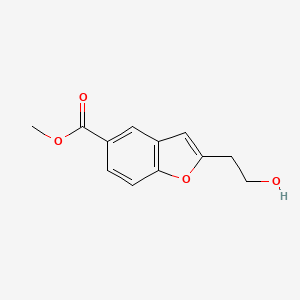 molecular formula C12H12O4 B1395919 Methyl 2-(2-hydroxyethyl)-1-benzofuran-5-carboxylate CAS No. 935534-29-5