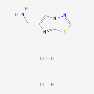 molecular formula C5H8Cl2N4S B1395920 (Imidazo[2,1-b][1,3,4]thiadiazol-6-ylmethyl)amine dihydrochloride CAS No. 1332530-34-3