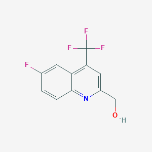 molecular formula C11H7F4NO B1395929 (6-Fluoro-4-(trifluoromethyl)quinolin-2-yl)methanol CAS No. 1116339-63-9