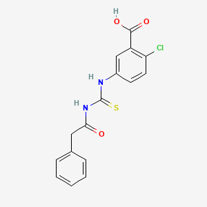 molecular formula C16H13ClN2O3S B13959335 2-Chloro-5-{[(phenylacetyl)carbamothioyl]amino}benzoic acid 