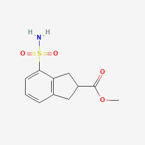 molecular formula C11H13NO4S B13959427 methyl 4-sulfamoyl-2,3-dihydro-1H-indene-2-carboxylate 