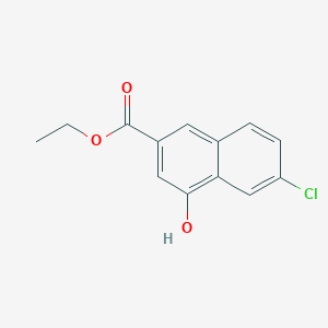 molecular formula C13H11ClO3 B13959624 Ethyl 6-chloro-4-hydroxy-2-naphthoate 