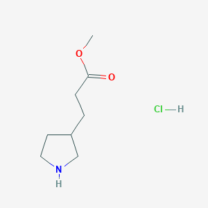 molecular formula C8H16ClNO2 B1395968 Methyl 3-(pyrrolidin-3-YL)propanoate hydrochloride CAS No. 1211593-43-9