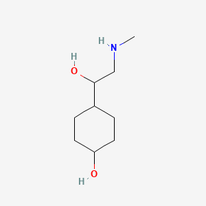 molecular formula C9H19NO2 B13959764 Cyclohexanemethanol, 4-hydroxy-alpha-(methylaminomethyl)- CAS No. 63918-84-3