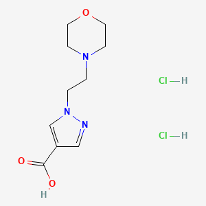 molecular formula C10H17Cl2N3O3 B1395993 1-[2-(morpholin-4-yl)ethyl]-1H-pyrazole-4-carboxylic acid dihydrochloride CAS No. 1311315-42-0