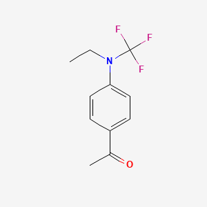molecular formula C11H12F3NO B13959978 1-(4-(Ethyl(trifluoromethyl)amino)phenyl)ethanone 