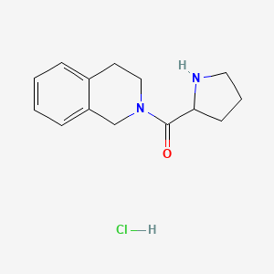 molecular formula C14H19ClN2O B1396001 3,4-Dihydro-2(1H)-isoquinolinyl(2-pyrrolidinyl)-methanone hydrochloride CAS No. 1246172-65-5